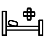 Icon representing hospital bed
